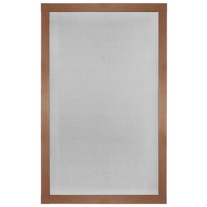 Plasa de tantari pentru fereastra, BOJANEK, 90x120cm, stejar auriu/negru, montaj usor