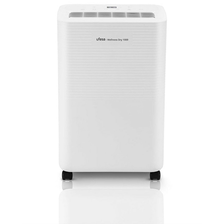 Dezumidificator de aer H.Koenig, DSH520, capacitate 20 litri/24h, control prin Wi-Fi, timer 24h, rezervor de apa 5 litri, 2 trepte de viteza, functie oscilare, display LCD, setare umiditate, mod Auto, roti pentru transport, alb