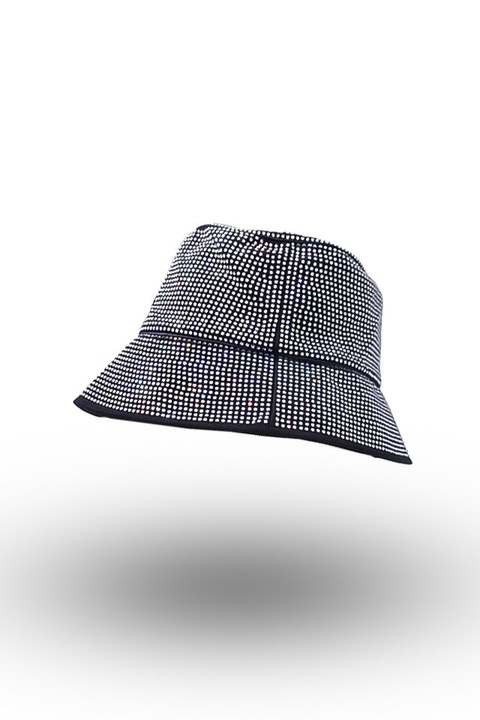 Palarie bucket hat strasuri culoare - alb