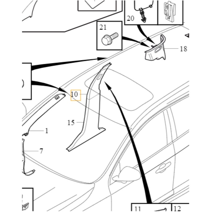 Piesa auto, Volvo, oslona lewego srodkowego slupka, culoare neagra, 39822455 OE