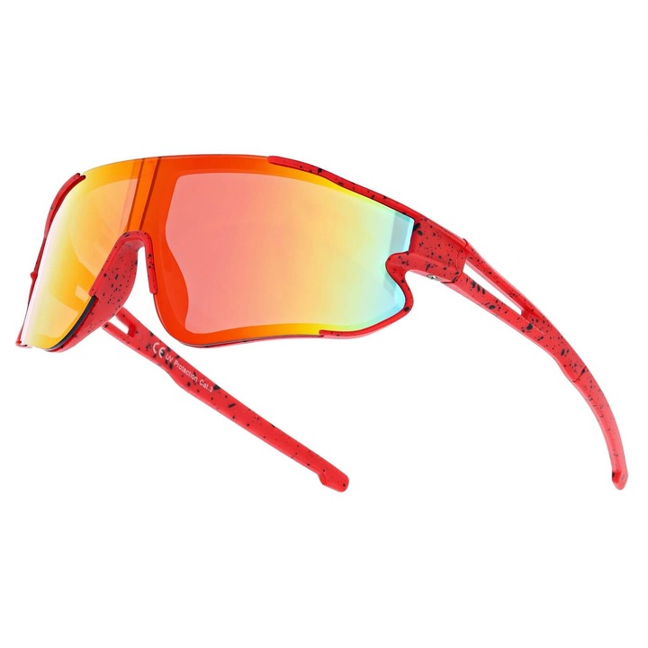 Ochelari de soare copii Stylion SVMK-20D, sportivi, rosu, 12.5x4.9cm