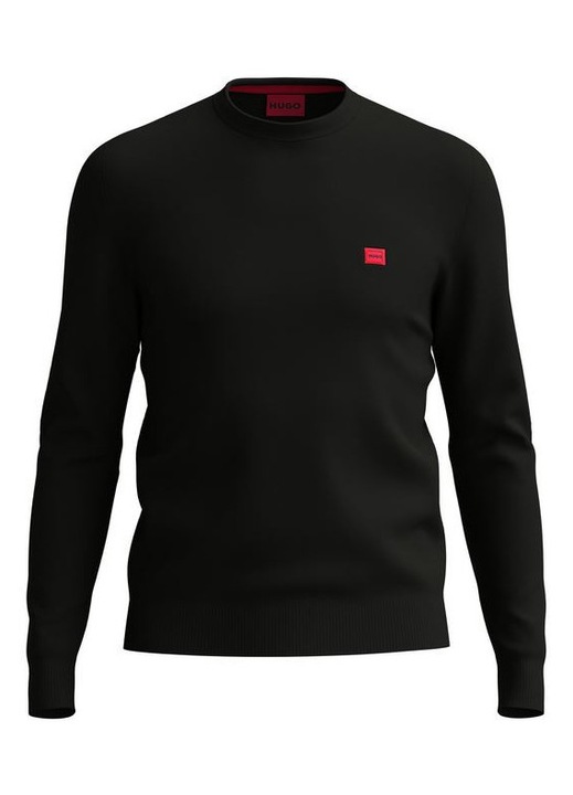 Hugo Férfi Pulóver, San Cassius-C1, Pamut, Fekete, M méret