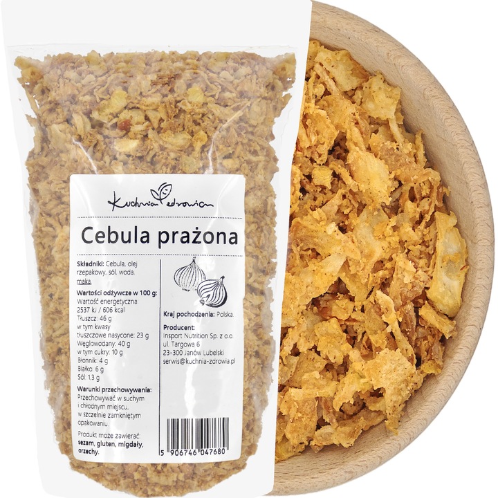 Ceapa prajita 500 g – topping crocant pentru burgeri, hot-dog si salate