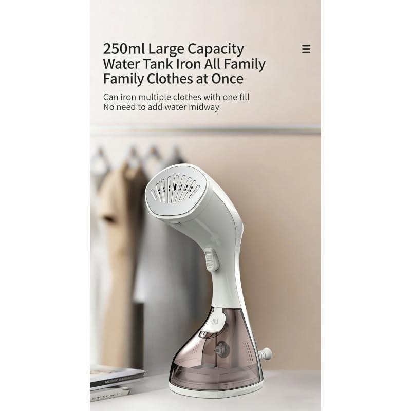 Aparat de calcat cu abur ALLFYL, portabil, rezervor de apa detasabil 8.45 oz, 1500W, incalzire rapida 30 secunde, accesorii pentru tesaturi