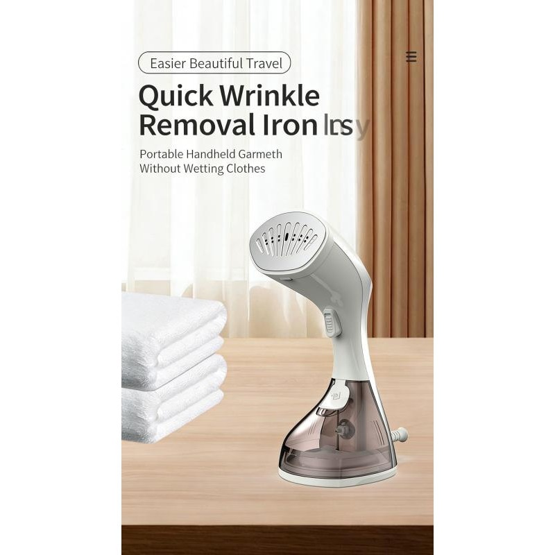 Aparat de calcat cu abur ALLFYL, portabil, rezervor de apa detasabil 8.45 oz, 1500W, incalzire rapida 30 secunde, accesorii pentru tesaturi