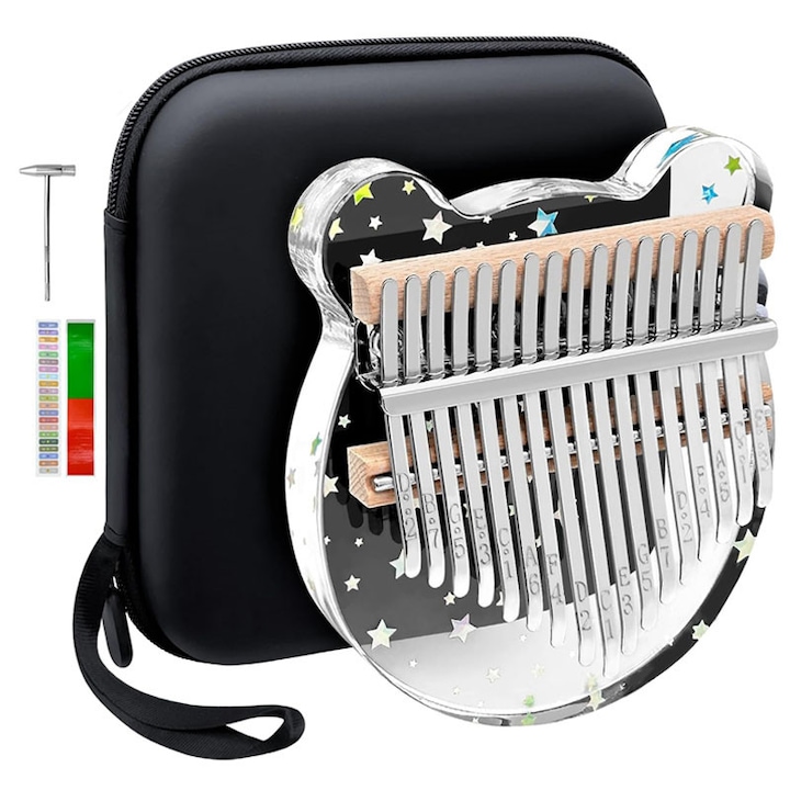 Instrument muzical, Rqiurpn, Cu 17 Note, Argintiu/Transparent