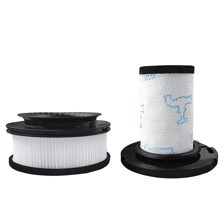 Set accesorii aspirator, TREXORA, 2 piese, 1 pre-filtru + 1 filtru motor, filtrare eficienta, alb, negru