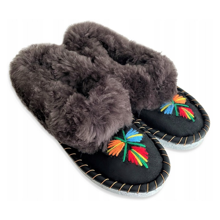 Papuci Dama Handmade, Negru, 41