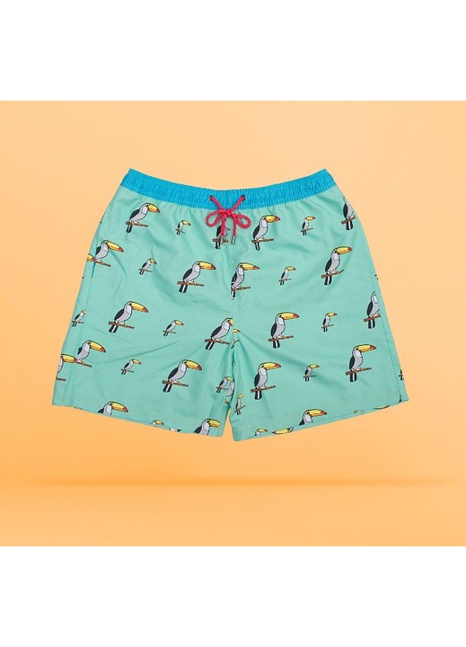 Short de baie, Barbati, UnaBux, Tucan Bird, Turcoaz