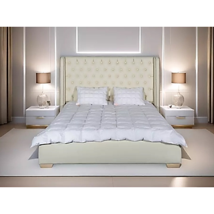 Pat tapitat Adriano, 200x200, cu somiera rabatabila si lada depozitare