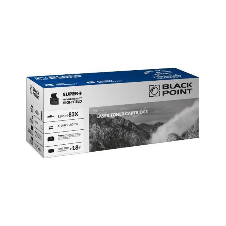 Black Point LBPPH83X toner, 2600 oldal, HP CF283X, CRG-737, Fekete