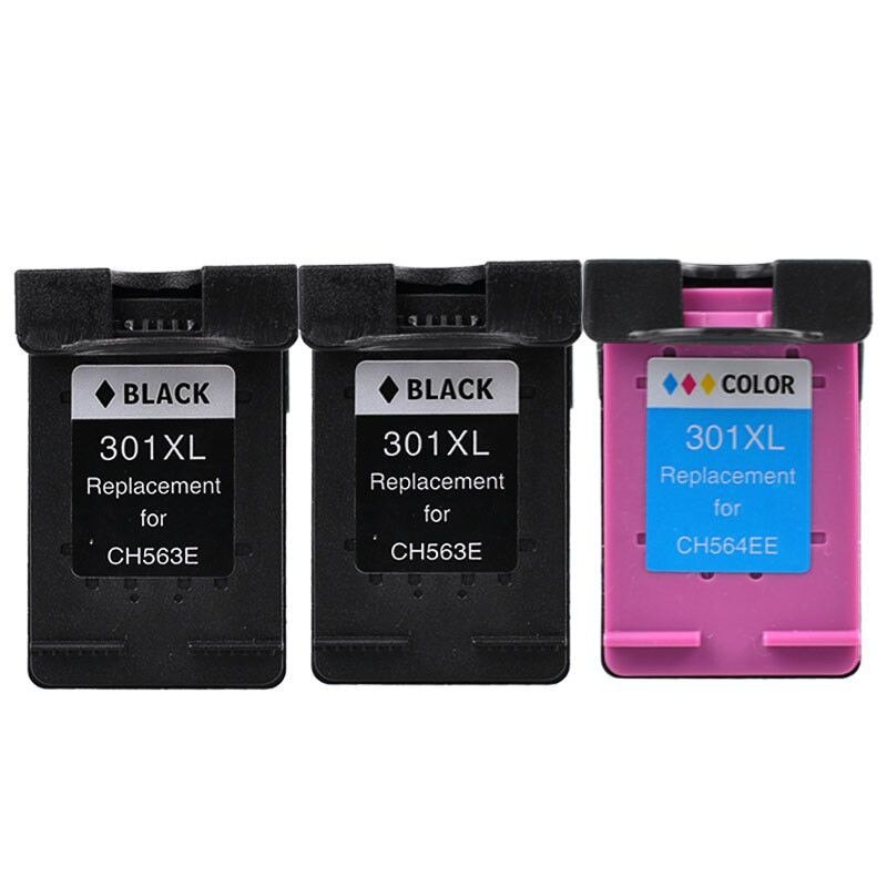 301XL Set 3buc cartuse cerneala compatibile HP301XL, (2*BK,1*Color) pentru HP Deskjet 1051,1055,1056,1510,1512,1514,2000,2050,2510,2512,2514, 1290 pagini (2*480+330)