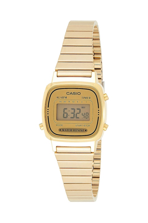 Casio, Дигитален часовник с иноксова верижка, Златист