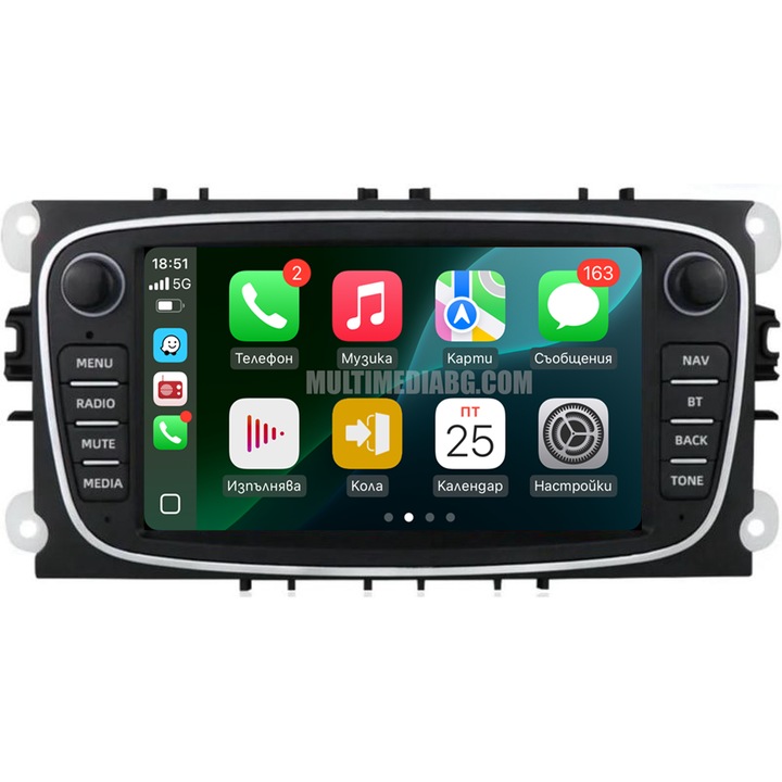 Мултимедия FORD C-Max, Connect, Fiesta, Fusion, Galaxy, Kuga, Mondeo, S-Max, Transit, Focus/Форд Си-Макс, Конект, Фиеста, Фюжън, Галакси, Куга, Мондео, Ес-Макс, Транзит, Фокус/2005-2009/7 инча" 1GB RAM 16GB ROM