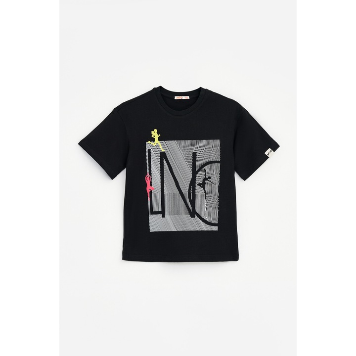 Gyerek póló, MODJEANS, pamut, fekete mintás