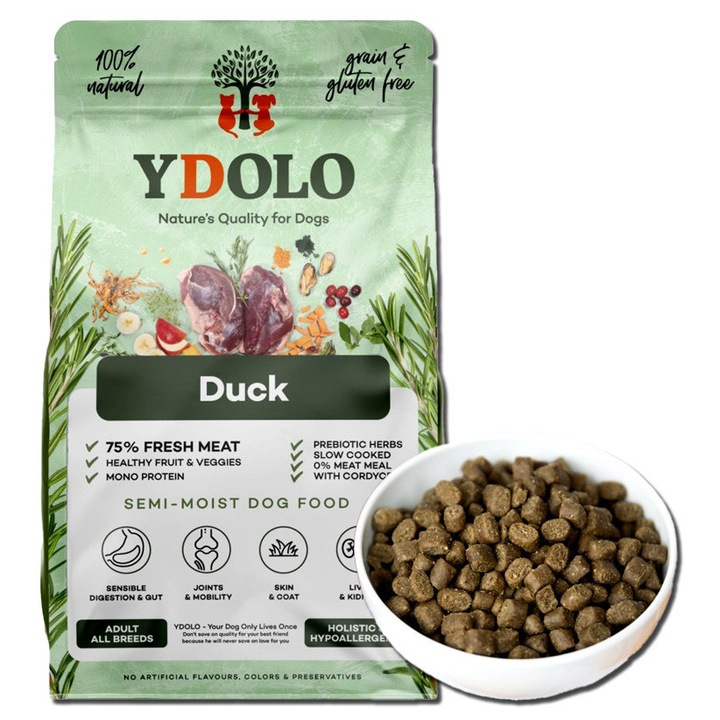 Полувлажна храна за кучета Ydolo Duck монопротеин 2.5 кг