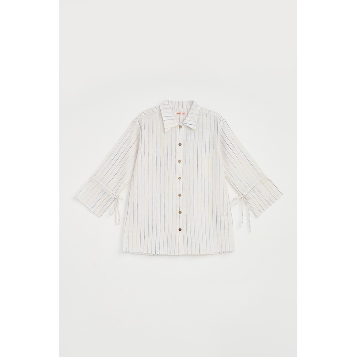 MODJEANS elegáns ing, csíkos minta, pamut, fehér