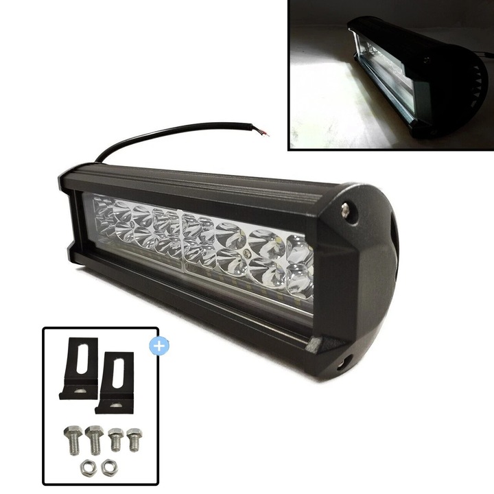Proiector LED Far Lampa Halogen Auto Moto ATV Offroad 4x4 Motocicleta Camion Tractor SUV Barca Universala Dezapezire Buldoexcavator 180W, 12V-24V, 60 LED