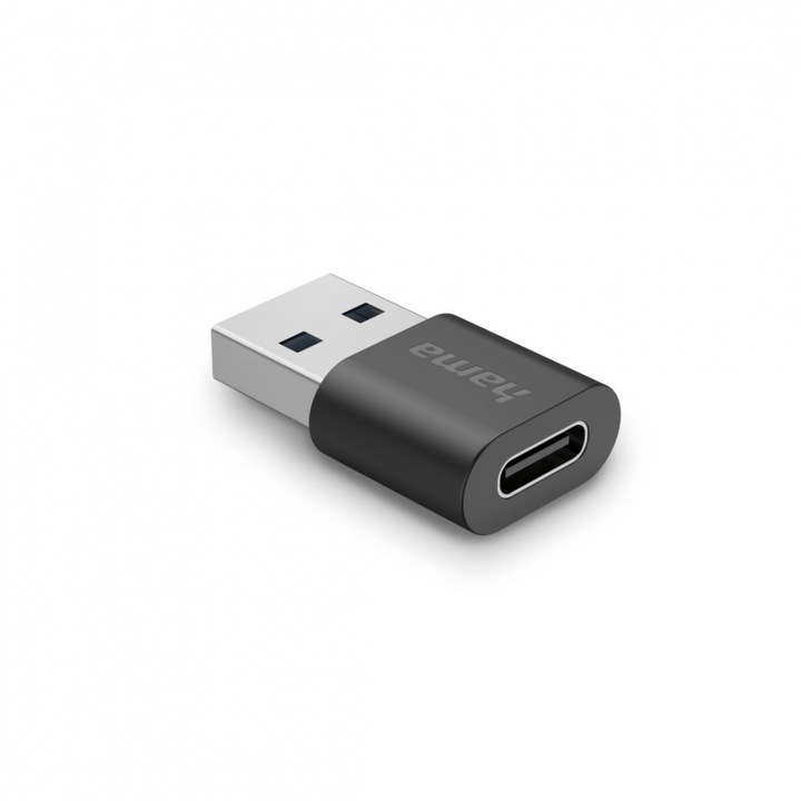 HAMA USB-A apa - USB-C anya adapter, USB 3.2 Gen 2, 10 Gbit/s, Fekete
