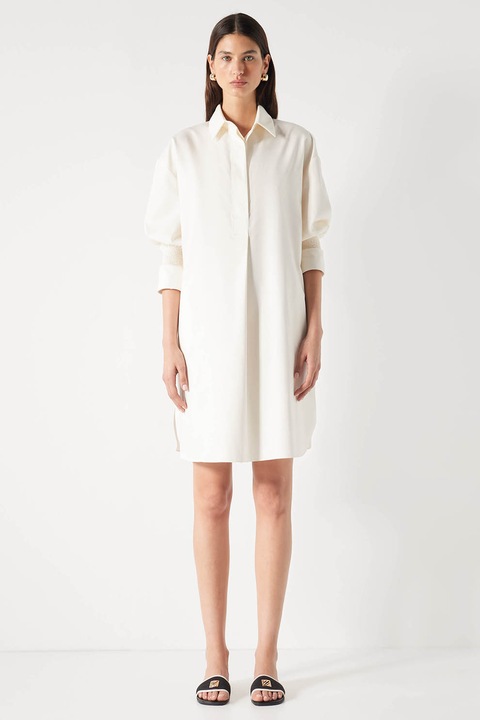 Ipekyol, Rochie lejera cu maneci 3/4, Alb fildes