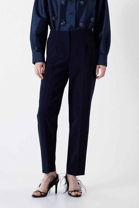 Ipekyol, Pantaloni cu pense si talie medie, Albastru ultramarin