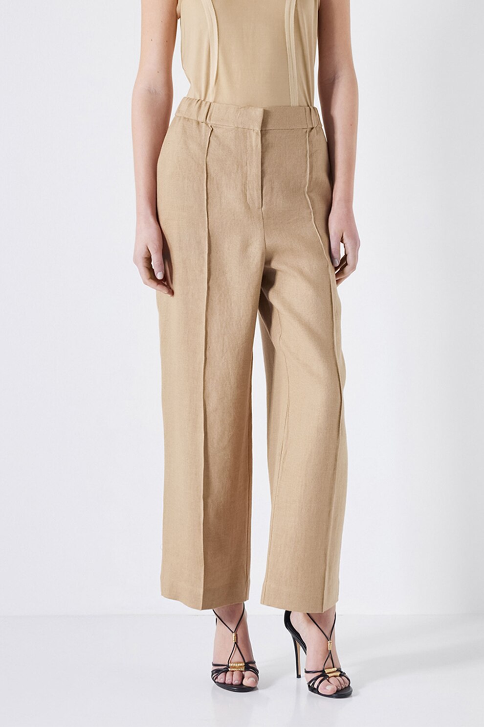 Ipekyol, Pantaloni drepti de in, Maro camel, 38