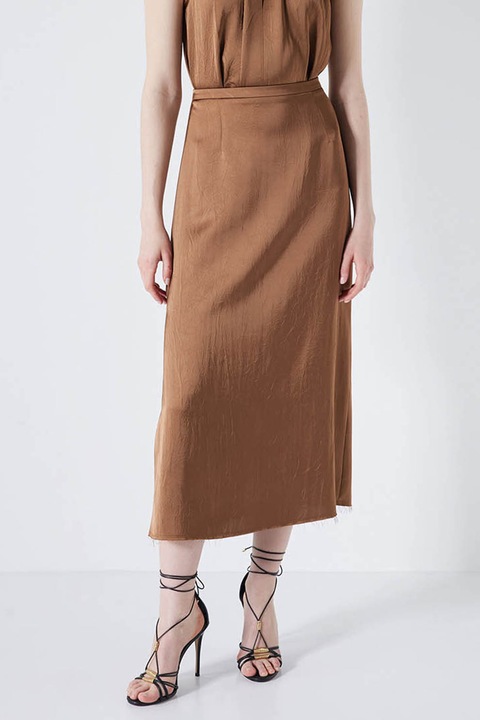 Ipekyol, Fusta cu croiala in A si slituri laterale, Maro