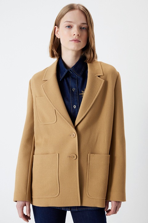 Ipekyol, Sacou cu buzunare aplicate, Caramel, 40