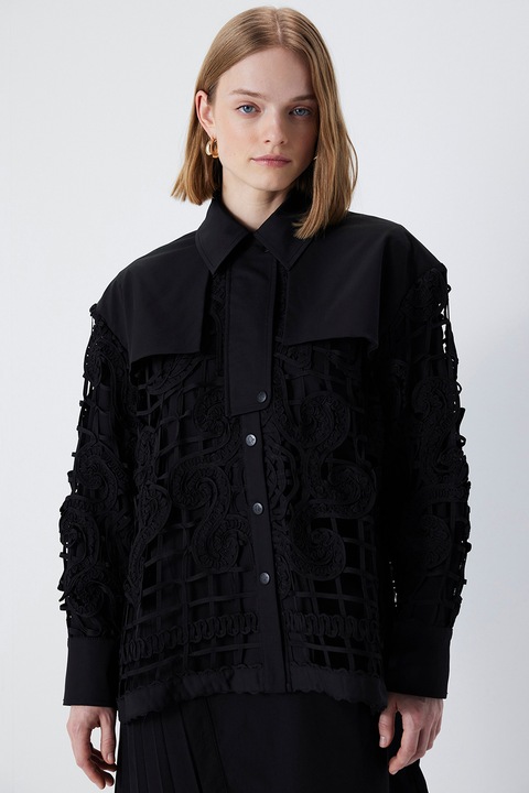 Ipekyol, Jacheta cu model perforat, Negru
