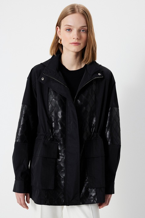 Ipekyol, Jacheta cu gluga si talie ajustabila, Negru