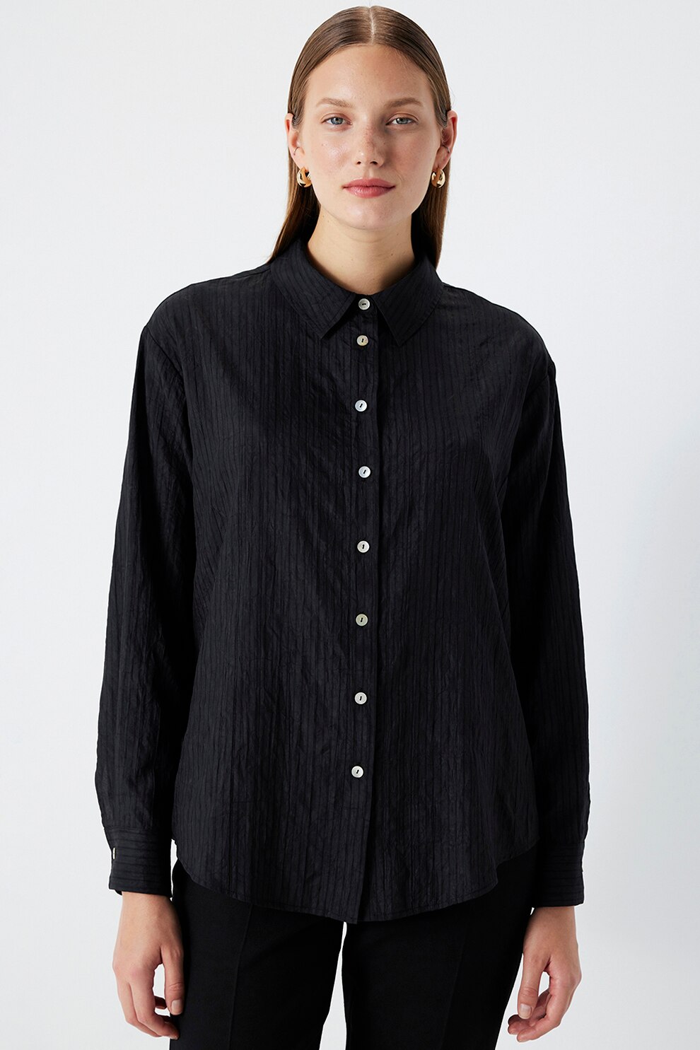 Ipekyol, Camasa regular fit cu nasturi, Gri antracit, 36