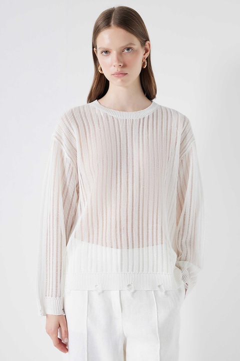 Ipekyol, Pulover cu aspect semitransparent, Alb murdar