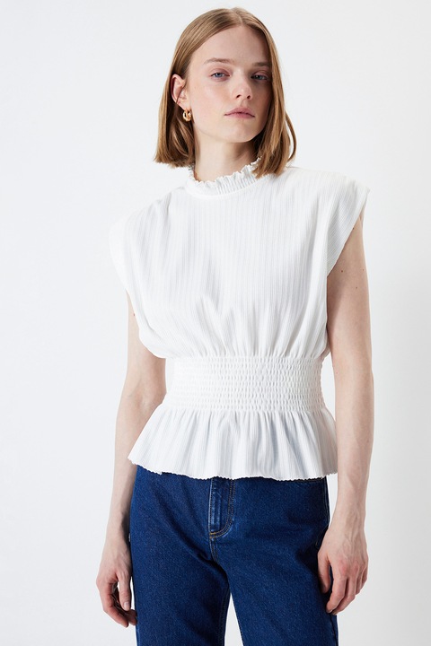 Ipekyol, Tricou cu talie elastica, Alb