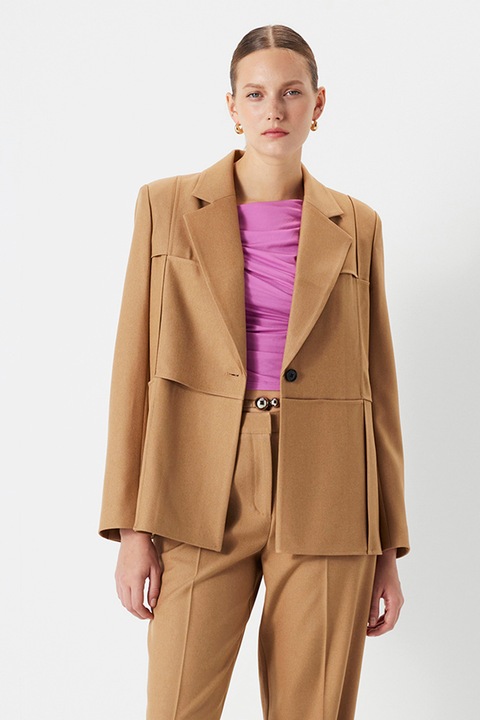 Ipekyol, Sacou lejer cu revere decupate, Maro camel