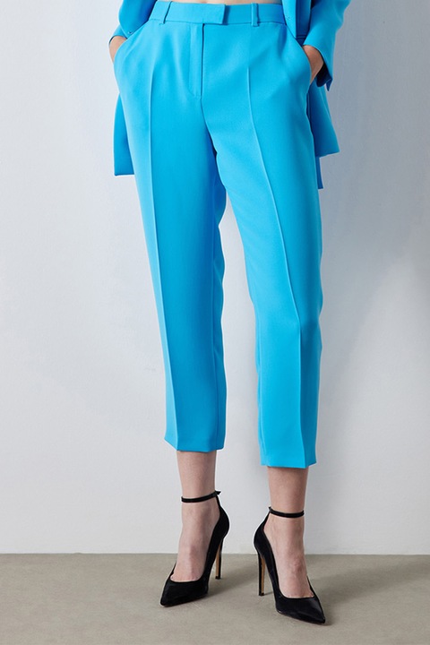 Ipekyol, Pantaloni 3/4 cu croiala conica, Albastru aquamarin, 40