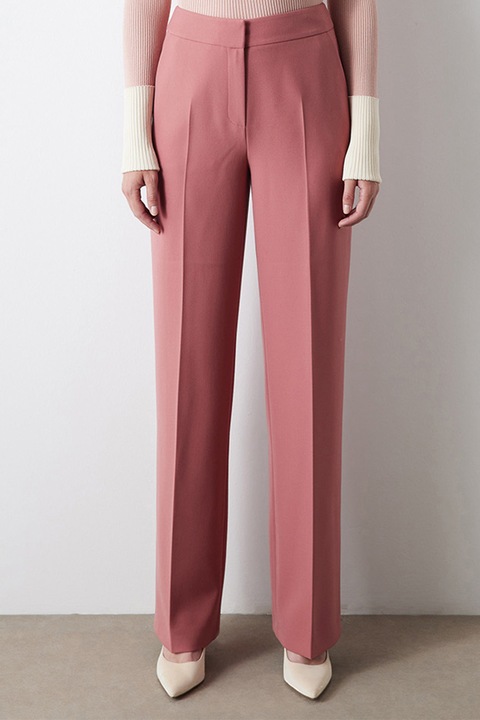 Ipekyol, Pantaloni cu croiala ampla si model uni, Rosu stins