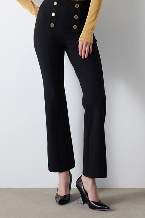 Ipekyol, Pantaloni cu nasturi decorativi, Negru, 38