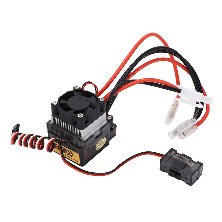Controler de viteza electronic 320A pentru masini RC 1/10, 2-4S LiPo, 6-12 NiMH, sistem de protectie avansat, disipare eficienta a caldurii