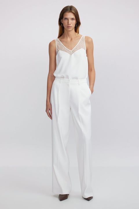 Ipekyol, Pantaloni drepti cu buzunare, Alb optic