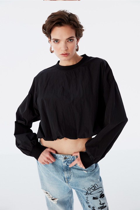 TWIST, Bluza crop lejera, Negru