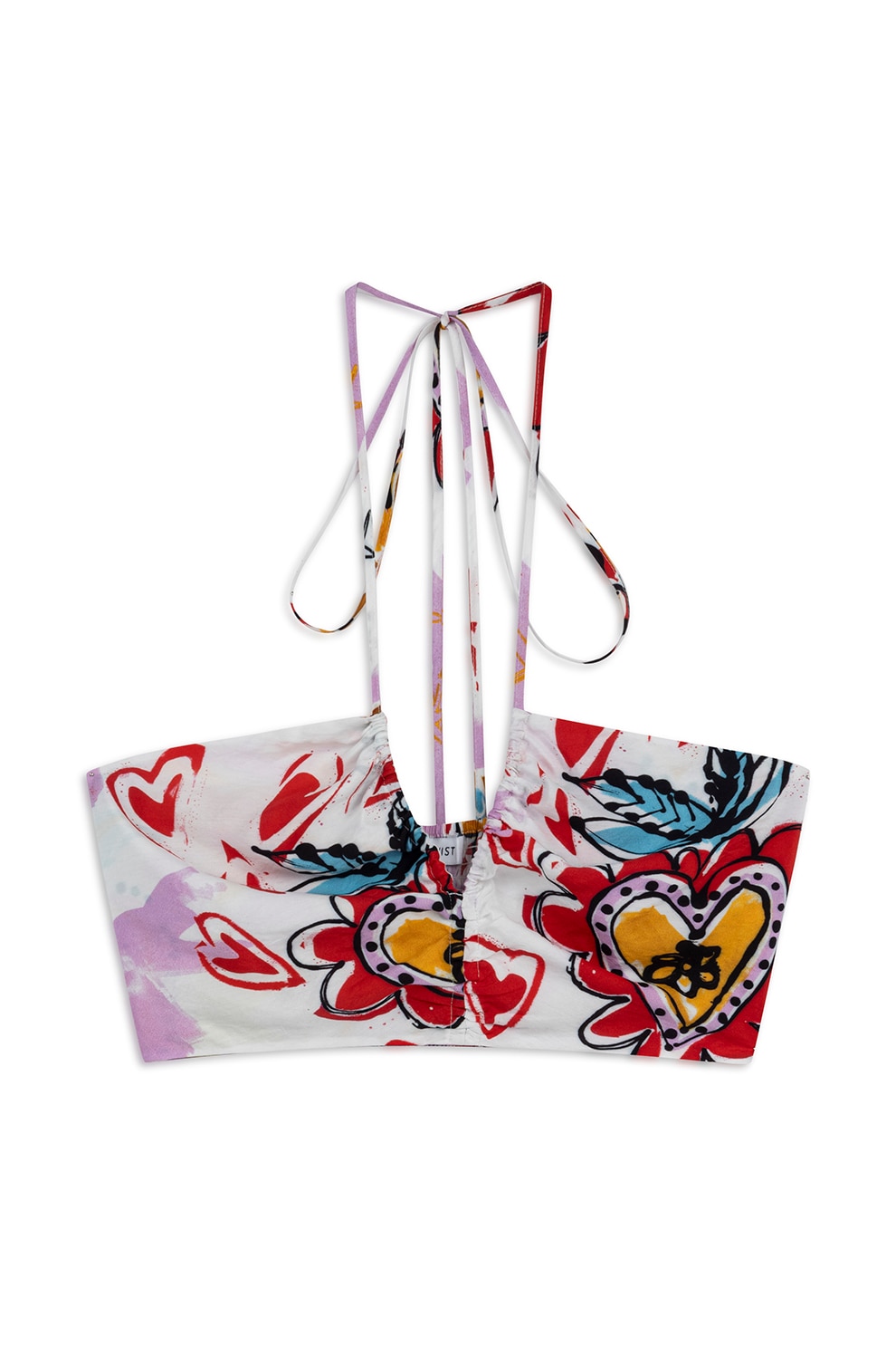 TWIST, Top crop cu imprimeu, Rosu, Roz, Albastru, 40 - eMAG.ro