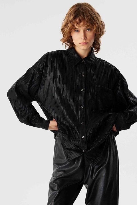 TWIST, Camasa supradimensionata cu maneci cazute, Negru