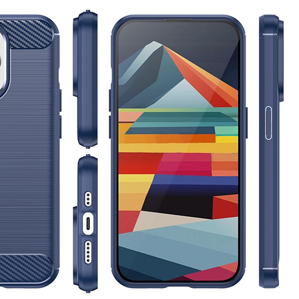 Husa Carbon Resistance pentru Google Pixel 9 Pro / 9, OPTIM SOLUTION, Optimizare Anti-Soc, Long Term Case, Albastru