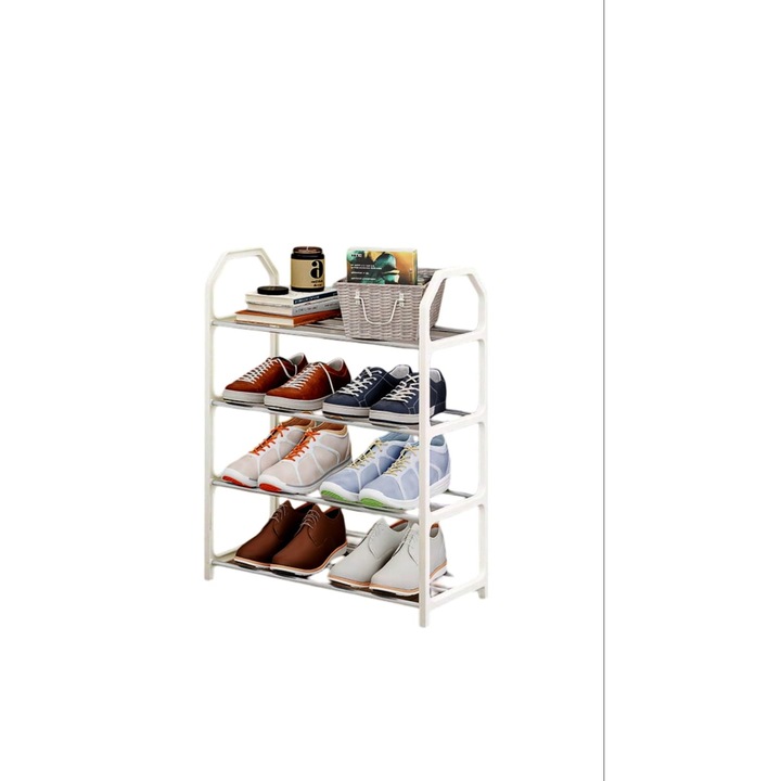 Поставка за обувки, IKEA, 4 нива, бяла, 60x25x66 см