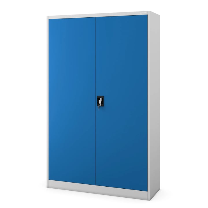 Dulap metalic JAN NOWAK JAN II, gri-albastru, 185x115x40cm