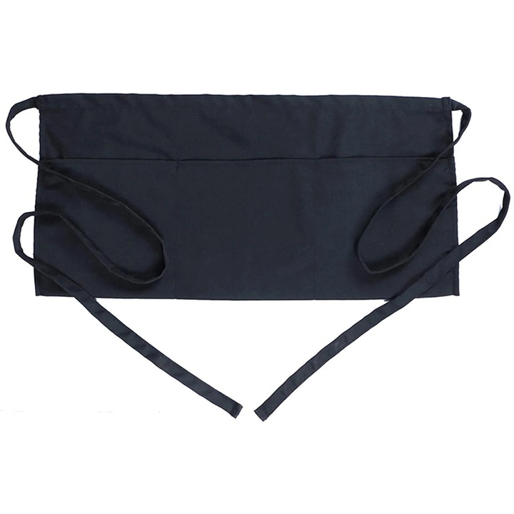 Sort bucatar YANYXR, 3 buzunare, negru, 61x30cm
