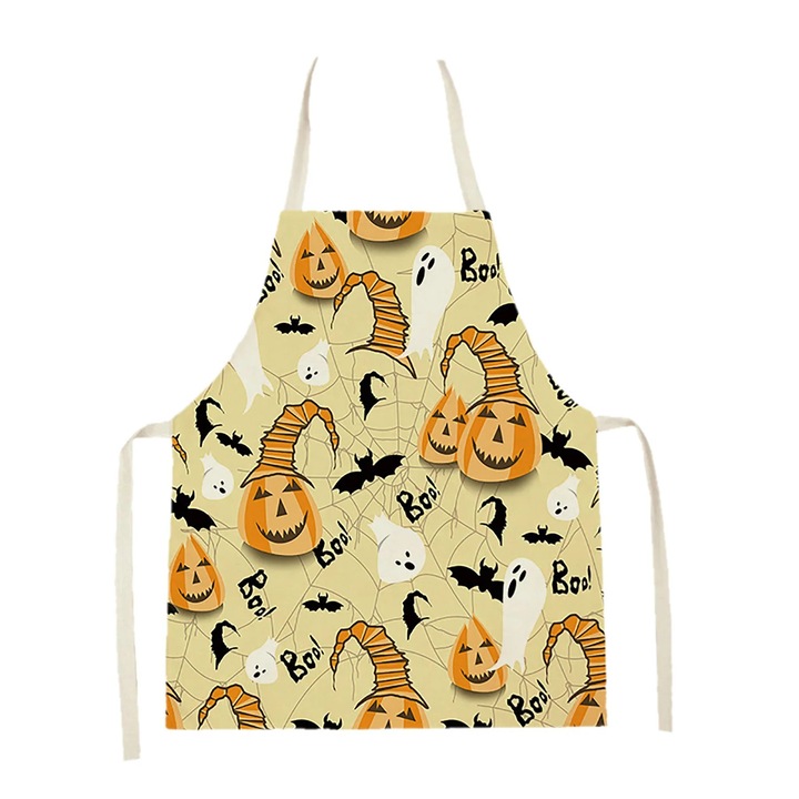 Sort bucatarie YANYXR Halloween negru 68x55cm ajustabil impermeabil amuzant