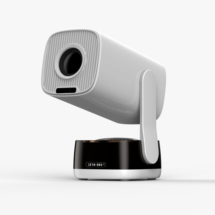 Преносим 1080P видео проектор, 4K поддръжка, WiFi, Bluetooth, охлаждащ дизайн, въртящ се на 230°