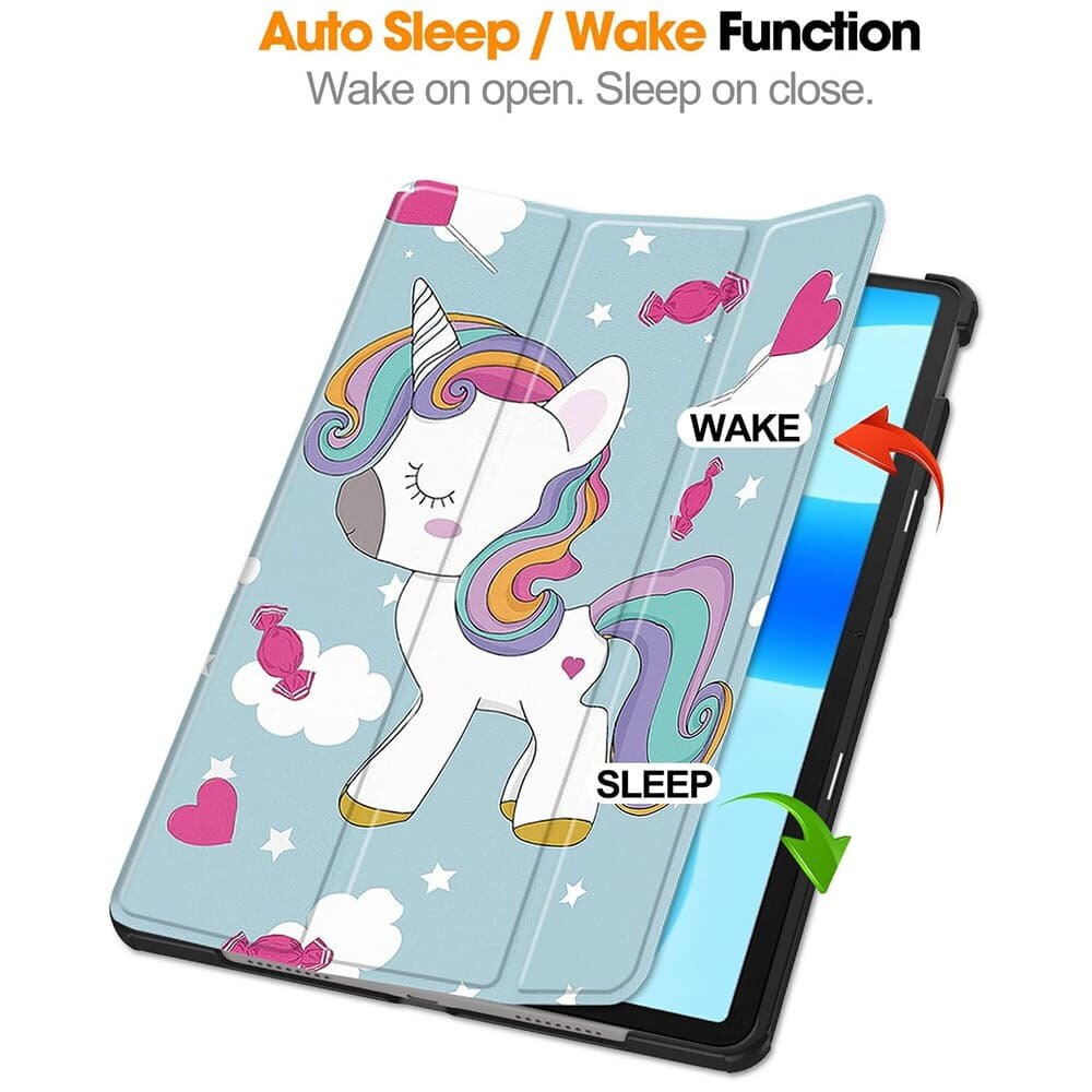 Husa tableta din piele pentru Samsung Galaxy Tab S10 Ultra, Protectie Completa, Unicorn design, Multicolor