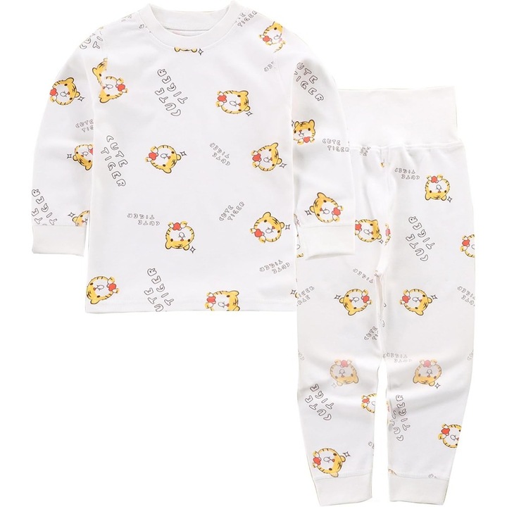 Детска пижама Ronyes, бяла/жълта, 2-3 години, 90см